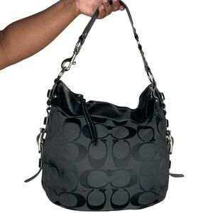 vintage black coach shoulder bag